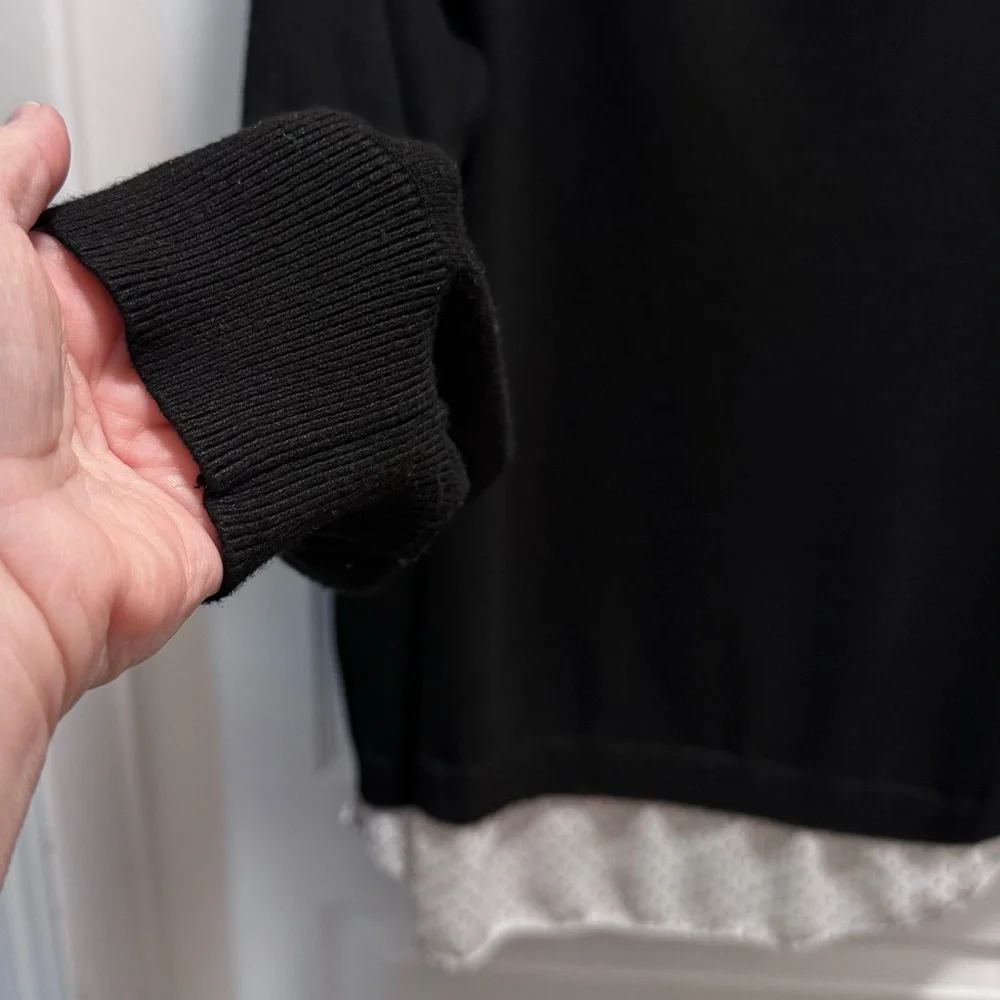 Faded Glory Lined Woman's Top  Black Outer White W/Black Spots size XXL 20 - Picture 4 of 4